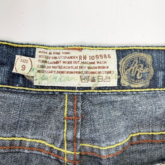 Y2K American Rag CIE Jeans Womens 9 Boot Cut Sequin Low Rise Western Retro Bling - Picture 10 of 11